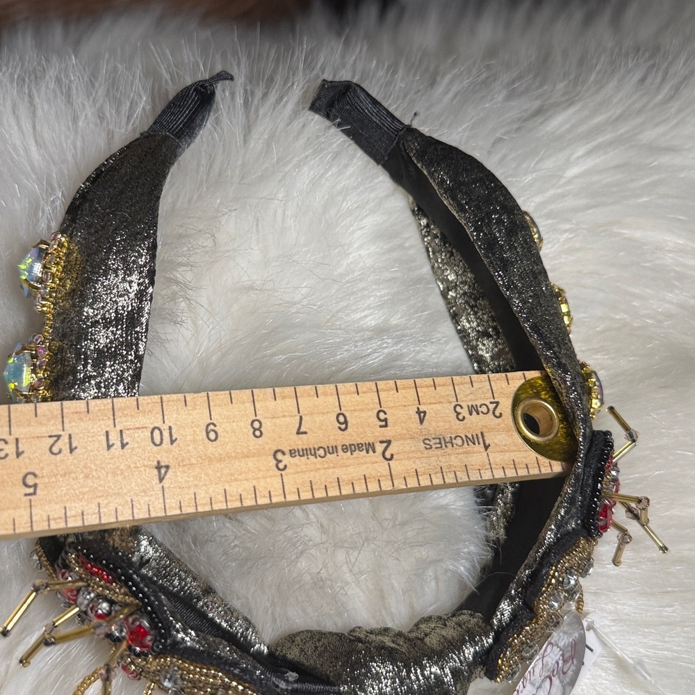 NWT headband beaded‎ butterfly butterflies crystals adornment costume party gold - Picture 14 of 17